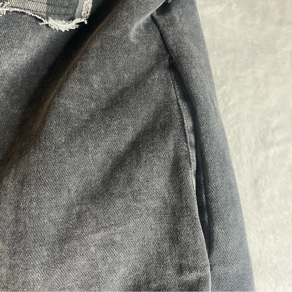 Oli & Hali Black Gray Mineral Washed Checkered Taw Edge Denim Shacket Sz M/L - Picture 7 of 9